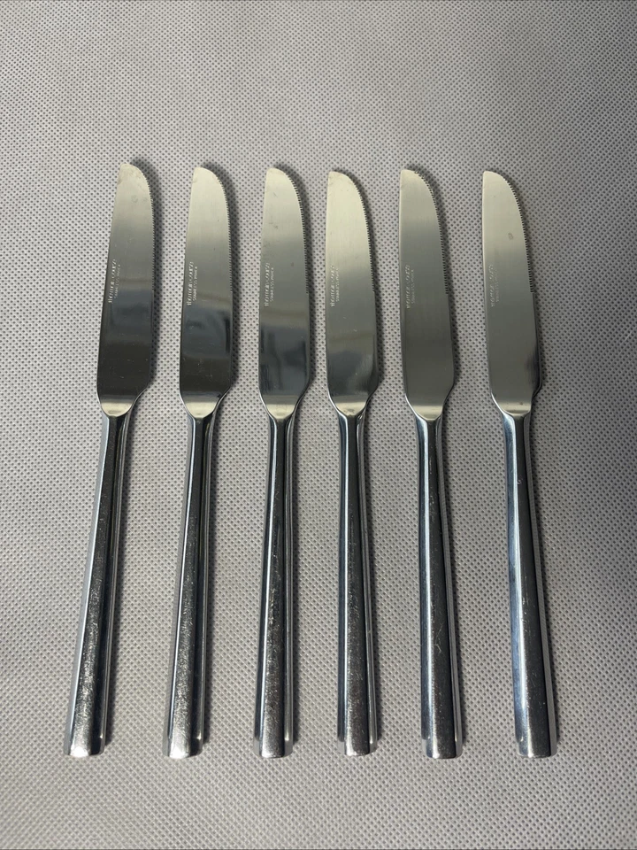Vintage Stainless Steel Flatware The Main Course Lot of 6 Dinner Knives - Image 1 of 4