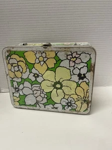 Vintage Flower Power Metal Lunch Box Ohio Art 1970s. No Thermos. Free Shipping! - Picture 1 of 7