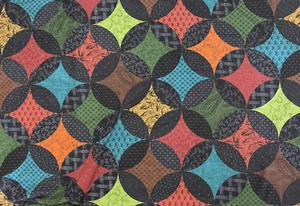 Vtg Cranston Cheater Quilt Cotton Fabric Cathedral Windows 1 7/8 Yards x 40" - Picture 1 of 9