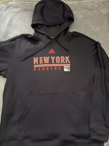 NY RANGERS ADIDAS HOODIE SWEATSHIRT 3XL CLIMAWARM MSG NHL HOCKEY - Picture 1 of 8