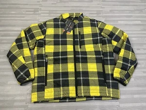 Hawke & Co Pro Performance Puffer Jacket Mens L Plaid Yellow Buffalo FZ $125 - Picture 1 of 8