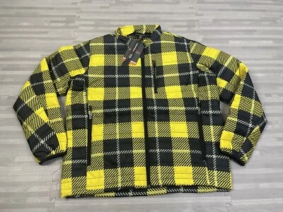 Hawke & Co Pro Performance Puffer Jacket Mens L Plaid Yellow Buffalo FZ $125 - Image 1 of 4