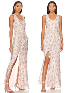 LoveShackFancy Thisbe Floral Jacquard Georgette Silk Blend Maxi Dress sz 0 $695 - Picture 1 of 23