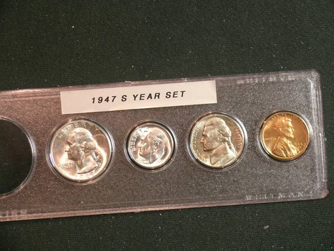 1947-S Very Choice BU San Francisco Mint Year Set - Nice 4-Coin Set       47S1 Cover