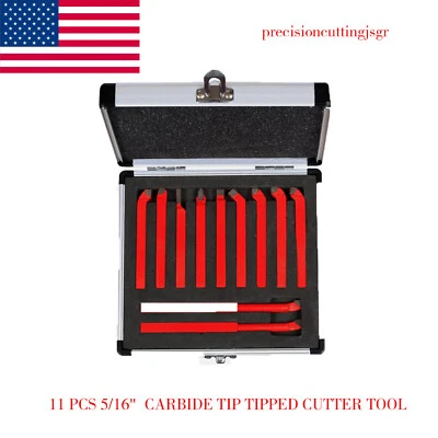 11PCS 5/16"  Lathe TOOL Cardibe Shank + insert（CUTTER TOOL） Cutting Set - Image 1 of 2