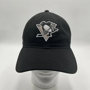NHL Pittsburgh Penguins Ice Hockey Cap Hat Black Fine Corduroy Adjustable Straps - Picture 1 of 8
