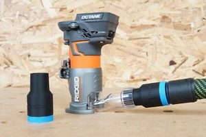 Adattatore tubo 27mm per router Ridgid 18v compatibile con tubo Festool 27mm - Foto 1 di 9