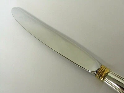 Lunt Golden Embassy Scroll Sterling Gold Accent Mod Hollow Knife 8-5/8" No Mono - Imagem 1 de 4