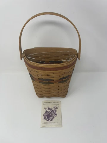1993 Longaberger Basket,Shades Of Autumn Harvest Wall Hanger W/Plastic Protector Cover