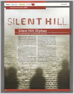 Vintage Print Ad 2008 Silent Hill Orphan Mobile Game Original Pre Release Promo - Bild 1 von 1
