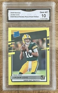 2020 Panini Donruss #304 JORDAN LOVE Yellow Press Proof Rated Rookie RC GMA 10 - Picture 1 of 2