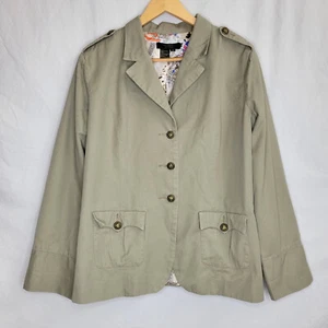Twiggy London Womens Princess Seams Fit Jacket Color Khaki Tan Size 1X Cotton - Picture 1 of 7