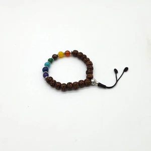 Pulsera de muñeca de siete chakras con cuentas Rudraksha - Imagen 1 de 2