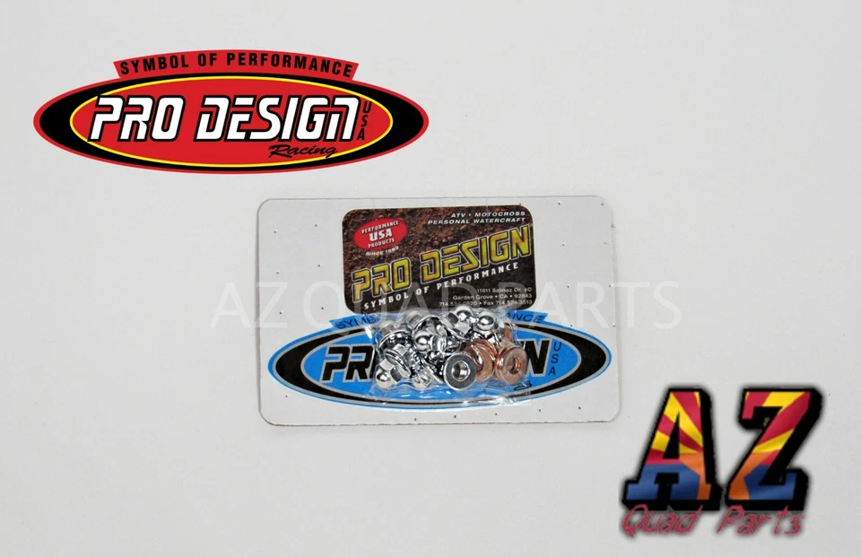 Pro Design Cool Head Rebuild Chrome Acorn Nut Nuts Studs Kit Yamaha Banshee 350 - Image 1 of 1