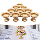 Pack Of 10 Gold Flower Trumpet Vases Wedding Party Tabletop Centerpieces Stand