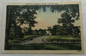 A Beautiful Residential Section, Huston, Texas. Postcard (B3) - Picture 1 of 2