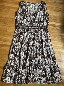 Astag Brown Floral dress hawaiian summer dress - Picture 1 of 12