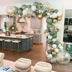 102pcs Sage Green Balloon Garland Arch Kit Avocado Green Balloon Beige White UK - Picture 1 of 4