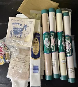 Lot Of Cross Stitch Fabric Charles Craft Ray Mar New & Used - Picture 1 of 9