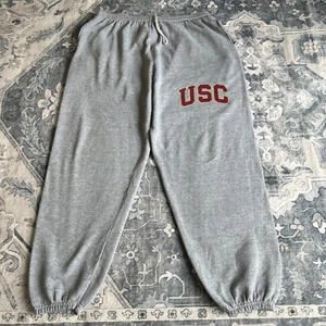 Vintage 80er PM Sports USC Trojaner Jogger Jogginghose L grau Baggy Reverse Weave USA - Bild 1 von 17