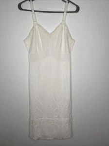 Vintage Snowdon Off White Full Slip Embroidered Sheer 34 MCM 1950's Ivory Dress - Bild 1 von 15