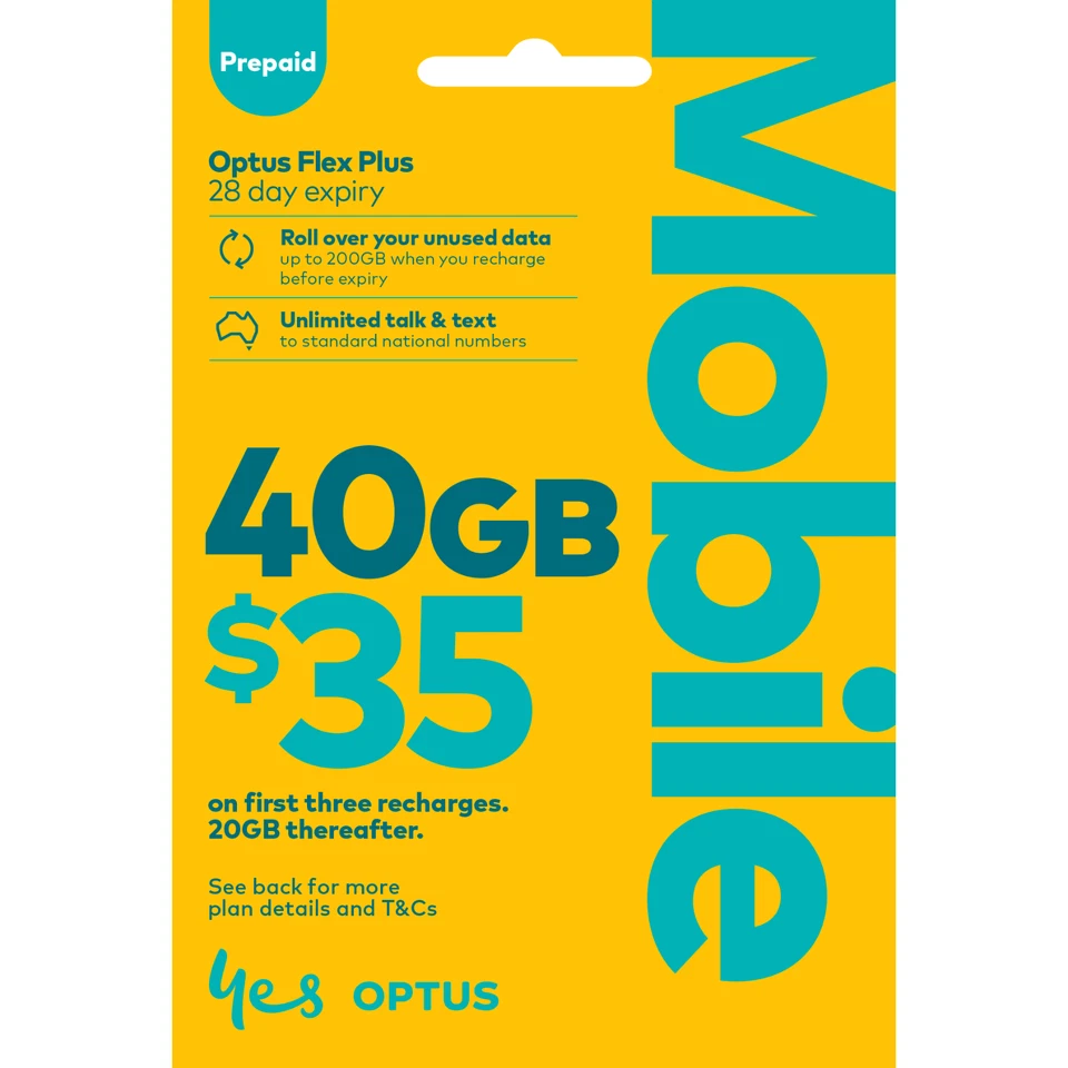 AUSTRALIAN OPTUS $35 PREPAID MULTIFIT SIM CARD KIT 3G 4G 5G STANDARD NANO MICRO - Image 1 of 2