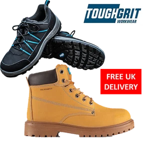 TOUGH GRIT Leather Safety Work Boots Steel Toe Cap & Midsole Size 8-12 - Picture 1 of 3