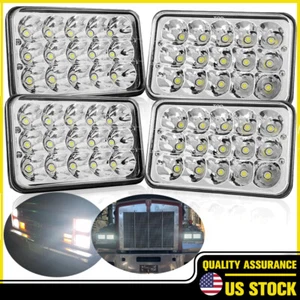 4PCS 4x6" LED Headlights Hi/Lo Beam Projector For Kenworth T800 T400 T600A W900 - Picture 1 of 10