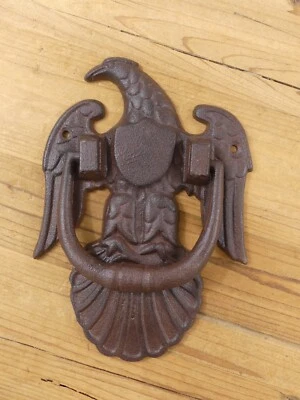 Batente de porta de ferro fundido grande American Eagle Man Cave estilo vintage estilo rústico - Imagem 1 de 4