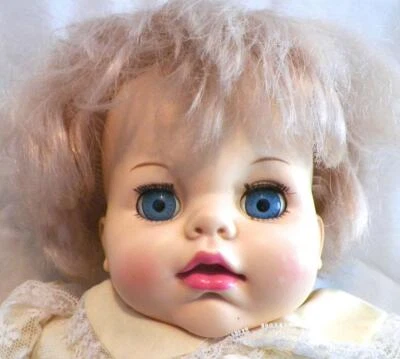 Ideal Baby Doll Vinyl Head Soft Body FL20-E-H-354 Blue Sleep Eyes 19In. 1965 - Image 1 of 4