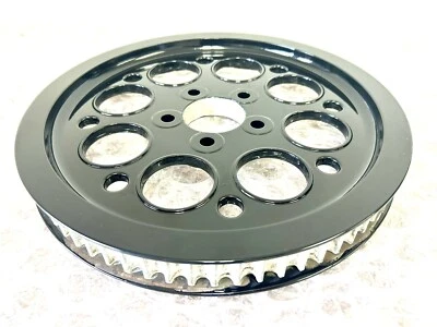 Harley Touring Electra Glide, Road King polea piñón negro brillante 2002-08 70T Foto 1 de 4