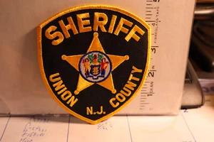 police patch   UNION COUNTY SHERIFF NEW JERSEY BLACK BACKGROUND - Picture 1 of 1