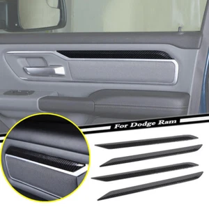 For 2019-2024 Dodge RAM 1500 Carbon Fiber Interior Door Molding Strip Decor Trim - Picture 1 of 9
