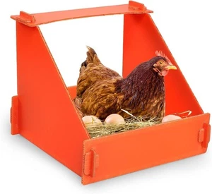 4 Pack Nesting Boxes for Chickens, Orange Plastic Chicken Coop, Chicken Layin... - Picture 1 of 7