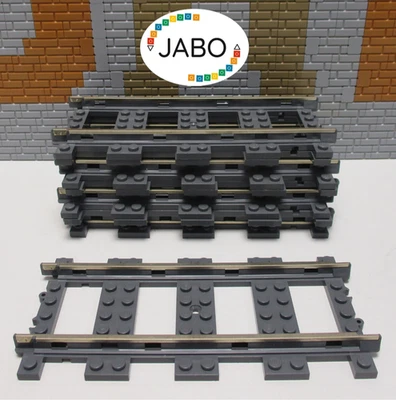 ( C 10 ) Lego 2865c01 neuf gris foncé 8 rails 4515 droit 9V chemin de fer 10132 - Photo 1/3