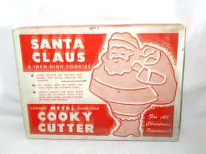 Vintage 1970er Weihnachtsmann 8" Sanitär Metall Weihnachten Ausstecher mit Griff & Box - Bild 1 von 4