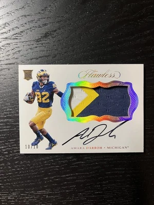 2017 Flawless Collegiate Amara Darboh RPA Rookie Patch Auto Gold /10 Michigan - Image 1 of 2