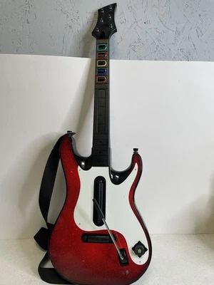 Xbox 360 Guitar Hero 5 Wireless Controller Octane Cherry Red w/ Strap No Dongle - Image 1 of 4