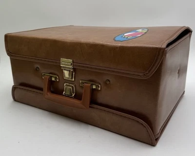 Vintage 41 Cassette Tape Lot Carry Case Storage 80s 90s Double Sided Brown - Image 1 of 4