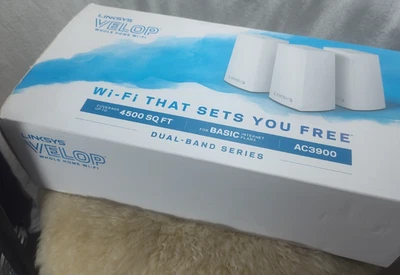 LINKSYS VELOP INTELLIGENT INTERNET SYSTEM AC3900 WHOLE HOUSE 4500 SQ FT COVERAGE - Image 1 of 4