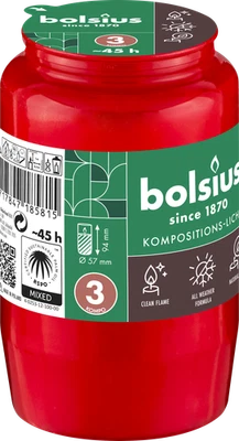 Grabkerzen Nr. 3 rot Grabkerze Grablicht Kompo Engel von Bolsius - Bild 1 von 2