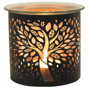 Tree of Life Tea Light Oil Burner Glass Wax Melt Warmer Metal Candle Holder Gift - Picture 1 of 5