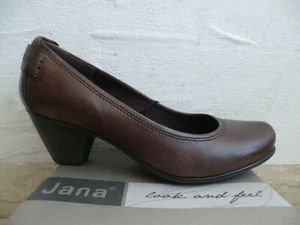 Jana Pumps Slipper Ballerina Shoes Brown Leather 22403 NEW - Picture 1 of 8