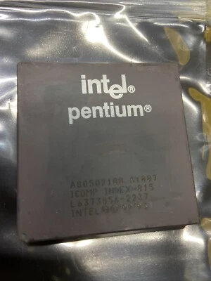 Intel A80502100 SY007 Pentium I 100Mhz Processor CPU Chip Vintage '92-'93 - Image 1 of 2