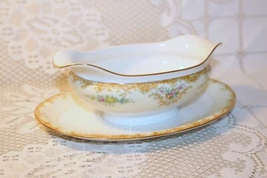 Noritake N848 Made in Japan 9 1/2"l Gravy Boat with Attached Under Plate - Picture 1 of 5