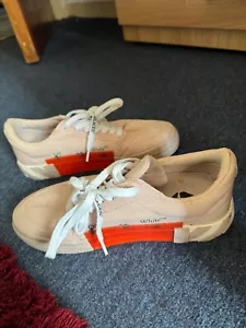 OFF WHITE LOW VULCANISED WOMEN TRAINERS UK 5 EU 38 WHITE PINK CANVAS RRP £215 JA - Picture 1 of 4
