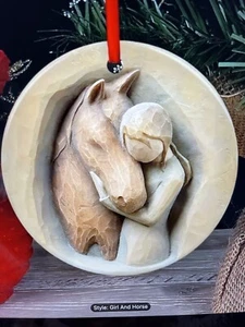 Horse And Girl Ornament For Year-Round Hanging. Lovely! - Picture 1 of 4