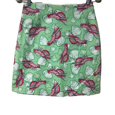 Falda Vineyard Vines Verde Estampado Novedad Langosta Concha Marina Talla 4 Foto 1 de 4
