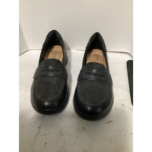 women's Clark Collection loafers Ellowyn penny black leather size 7 - Picture 1 of 4