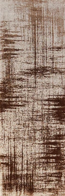Turkish Abstract Brown 10 ft Runner Rug 3x10 Soft Pile Carpet - Image 1 of 4
